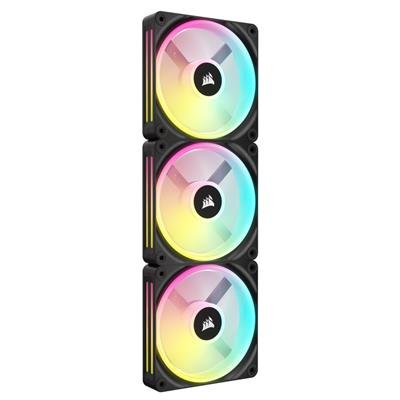 CORSAIR iCUE LINK QX120 RGB 120mm PWM Fan 3-Pack (Black) - Starter Kit with iCUE LINK Hub – product image