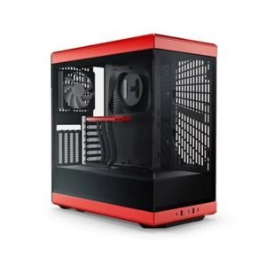 HYTE Y40 ATX Mid-Tower Case — Red (PCIe 4.0 Riser Included) – product image