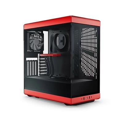 HYTE Y40 ATX Mid-Tower Case — Red (PCIe 4.0 Riser Included) – product image