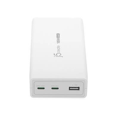 J5CREATE 185W GaN PD 3.1 USB‑C 3‑Port Charger (JUP37185) – product image