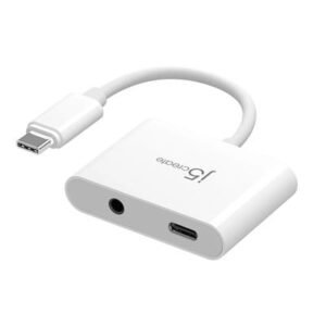 J5CREATE JCA122 USB-C to 3.5mm Audio Adapter with Power Delivery – product image
