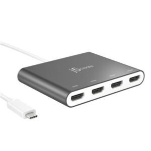 J5CREATE JCA366 USB-C to 4-Port HDMI Multi‑Monitor Adapter (1080p@60Hz) – product image
