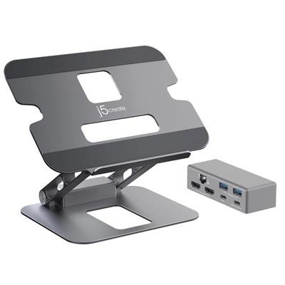 J5CREATE JTS427 Multi-Angle Dual HDMI Docking Stand (Space Grey) – product image