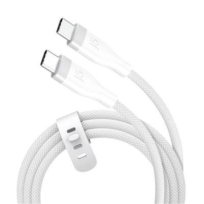 J5CREATE JUCX18L18 USB-C 60W Ultra Soft Double-Braided Charging Cable — 1.8 m (White) – product image