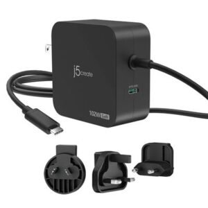 J5CREATE JUP25102 102W GaN PD USB-C 2-Port Charger – product image