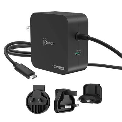J5CREATE JUP25102 102W GaN PD USB-C 2-Port Charger – product image