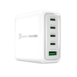 J5CREATE JUP53100 100W GaN USB-C 5‑Port Charger – product image