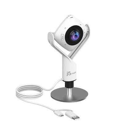 J5CREATE JVCU360 360° All‑Around Webcam — Full HD 1080p with Omnidirectional Mic – product image