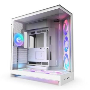 NZXT H9 Flow RGB+ Mid-Tower ATX Case – White – product image