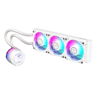 GIGABYTE AORUS WATERFORCE X II 360 ICE 360mm White ARGB AIO CPU Cooler (LCD Edge View) – product image