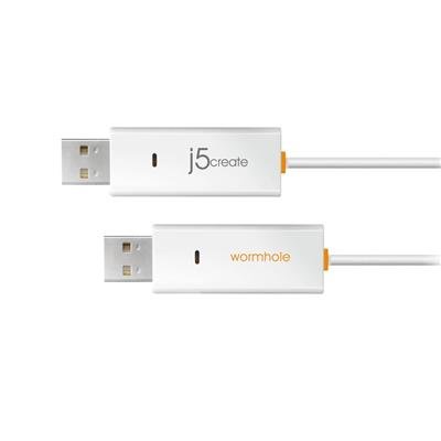 J5CREATE JUC400 Wormhole Switch USB Transfer Cable – 1.8m (White) – product image 1