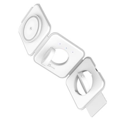 J5CREATE JUPW3215 Qi2 3‑in‑1 Magnetic Travel Wireless Charging Station – product image 1
